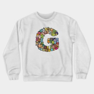 Alphabet Monster Doodle Letter G Monogram Crewneck Sweatshirt